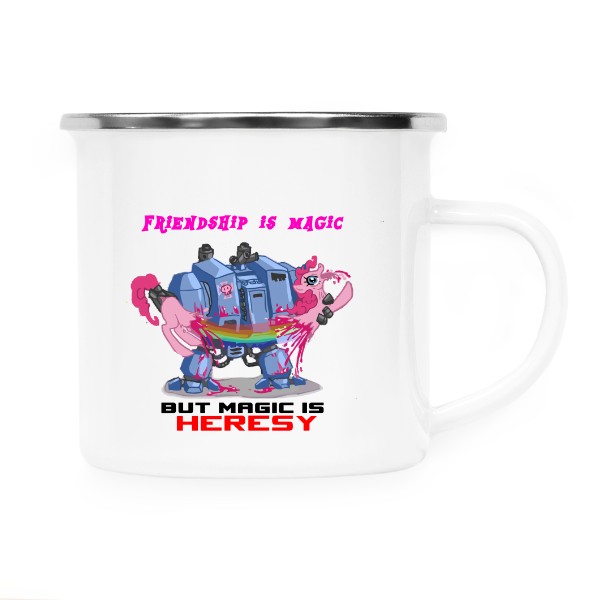 Plecháček - nerezový lem s potiskem friendship is magic but magic is heresy